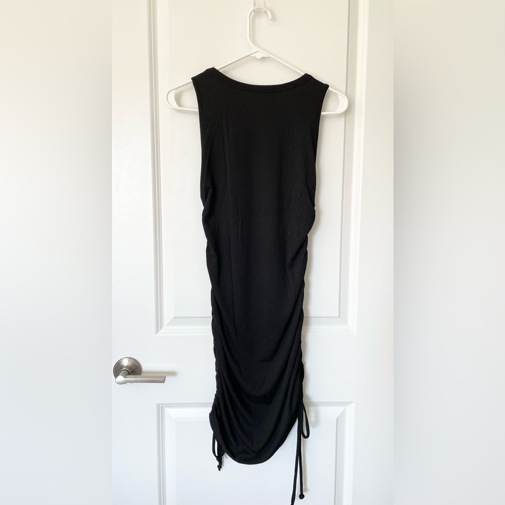 Sleeveless Bodycon Ruched Side Drawstring Mini Dress - Picture 2 of 6